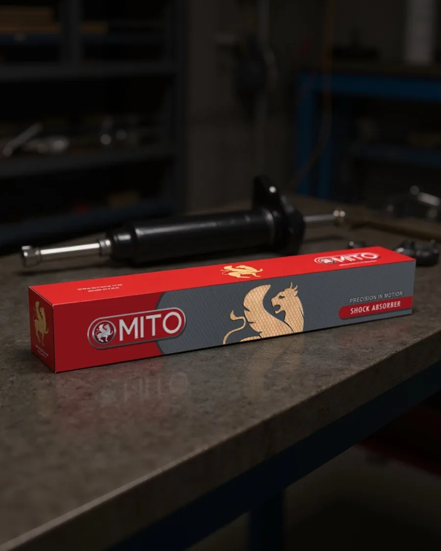 MITO shock absorber box on a workshop bench